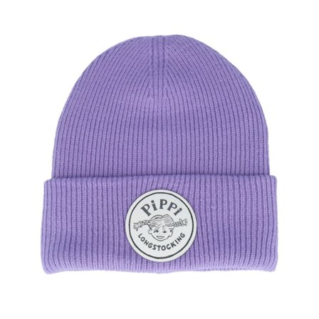 Pippi Långstrump - Lila cuff Beanie - B/W Logo Violet Soft Cuff @ Hatstore