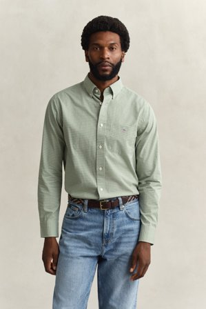 GANT Herren Gingham Classic Popeline Hemd (XL) Grün