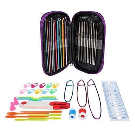 50 Dele - Hæklesæt / Startsæt Hækling - Hæklenåle / Markører