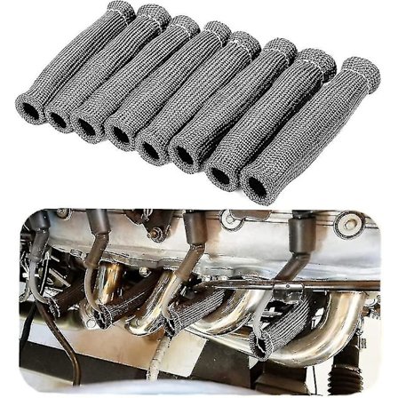 Tændkabler Varmebeskyttelse 8 Stk. (sort) Tændkabler Isolerende Muffe, 1600 Graders Tændrørstrådsbeskytter