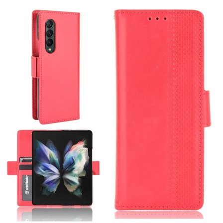 Bofink Vintage Samsung Galaxy Z Fold3 5G Læder Etui - Rød