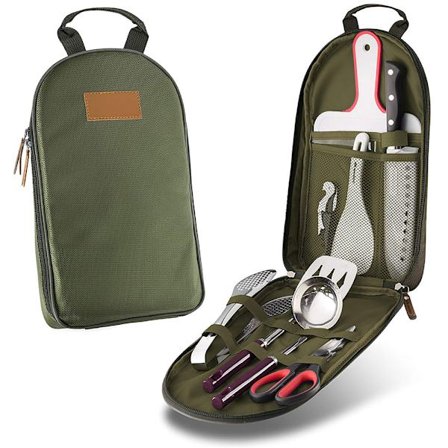 8-delade campingköksredskap Köksredskap Förvaring Resetillbehör set - med vattentät case