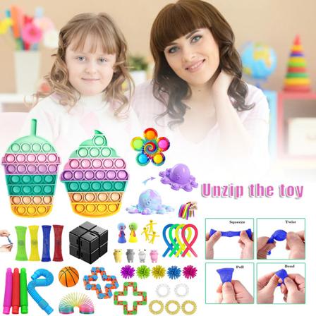Fidget Toys Pack Dekompressionsleksak med Push Pop Bubble Stress lindrar klämma Sensorisk leksak Vuxna as show