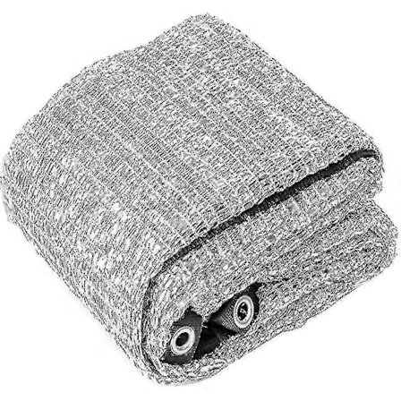 Aluminet Skyggenet Reflekterende Aluminet Solskærme Mesh UV-resistent Net med Øjer til Blomster Planter Terrasse Have Sølv 3x3m, havetilbehør