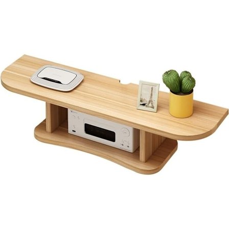 Flydende TV-skab, væghylde til at skjule kablet, 2-lags mediekonsol,