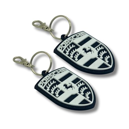 2x Nyckelring Clip On & Go karbinnyckelring för Porsche