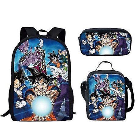 Dragon Ball Elementary School Theme School Bag 3-piece Set Computer Bag Messenger Bag Pencil Case