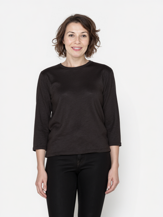BRANDTEX - 3/4 Ærmet T-shirt - Sort