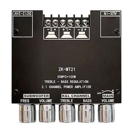 ZK-MT21 Effektförstärkarkort 2.1 Kanal Brett Spänningsområde DC 12-24V 2x50W 100W Trådlös Stereo Ljudförstärkarmodul för Hemma Bio