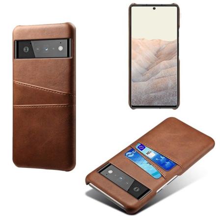 Dual Card Etui Google Pixel 6 Pro - Brun Brown