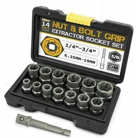 14 stk. Skruetrækker til afmontering af tyverisikrede skruer og møtrikker