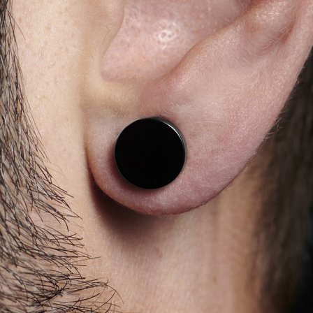 10mm Black Magnet Stud Earring for Men - Magnetic earrings