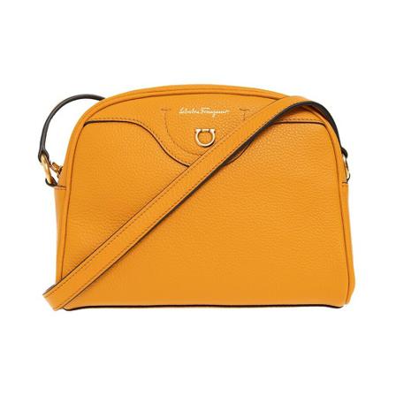 Salvatore Ferragamo, Leather shoulder bag Oranje, Dames, Maat:ONE Size,leer,print
