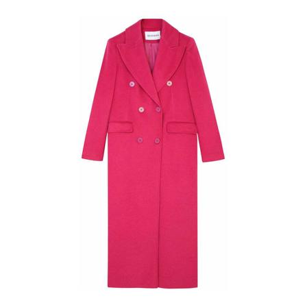 Silvian Heach Double-Breasted Coats Pink, Dame Uldfrakker