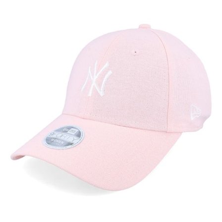 New Era - MLB Rosa adjustable Keps - New York Yankees Womens MLB Linen 9FORTY Pink/White Adjustable @ Hatstore