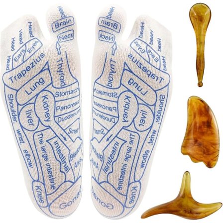 4 stk Refleksologi Kart Sokker med Triggerpunkt Massasjeverktøy, 11.81x3.54in Fot