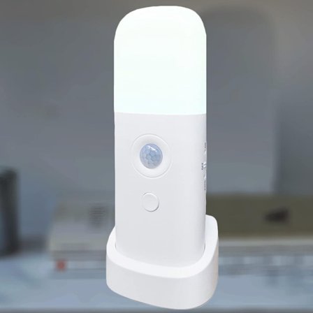 1 stk. LED bevægelsesdetektor natlampe, USB genopladelig dæmpbar multifunktionel LED-lys - hvidt lys
