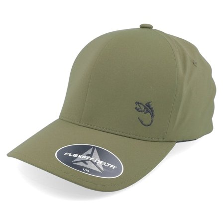 Skillfish - Green - flexfit - Cap - Black Fish Hook Logo Delta Fit Olive Flexfit - Hatstore