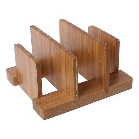 Bambus Skærebræt Opbevaringsstativ Pot Låg Holder Dekoration