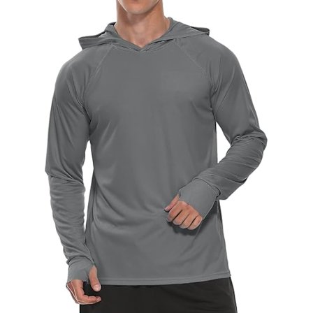 Hettegensere for menn UV-beskyttelse Langermet T-skjorte Lett Rash Guard med Tommelhull Mørk Grå