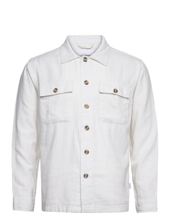 Lindbergh Cotton Linen Overshirts L/S - White - XXXL