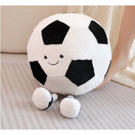 28 cm Søt Basketballpute Plysjleketøy Myk Kosedyrdukke med Smilende Ansikt Barnegave
