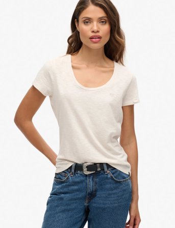 Superdry Scoop Neck Tee - White - 16