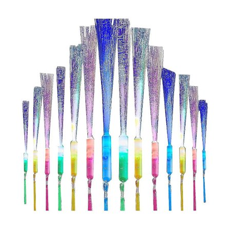 24 stk. Glow Fiber Wands Sticks Led Light Wand Fiber Optic Wands Blinkende Sticks Til Fest Bryllup H(Tilfældig Farve)
