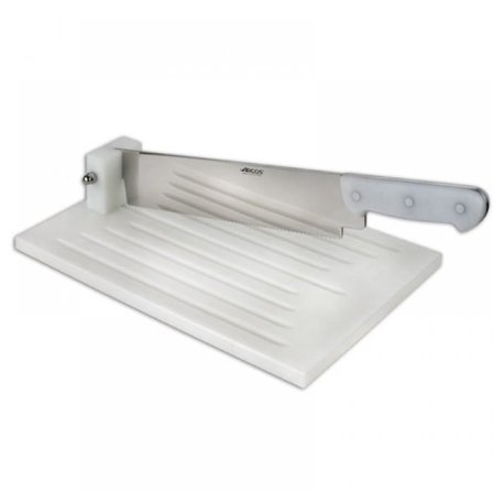 Brödskärbräda - Arcos - Skårat blad - Rostfritt stål - High-end plast - Vit