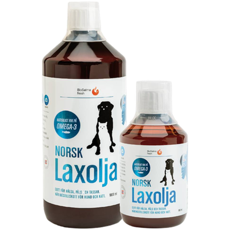 BioSalma - Fersk Norsk Lakseolje Omega 3 hund & katt 1000ml - Hund - Hundepleie & kosttilskudd - Kosttilskudd & hundevitaminer - ZOO.no