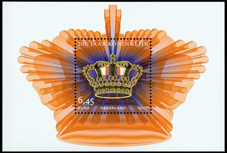 Holland - Kongedømmet 200 år - Postfrisk miniark