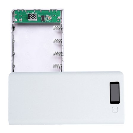 Robust og slitesterk 8x 18650 batterier DIY Power-Bank boks holder for etui Dobbel USB-lader med LED-lys