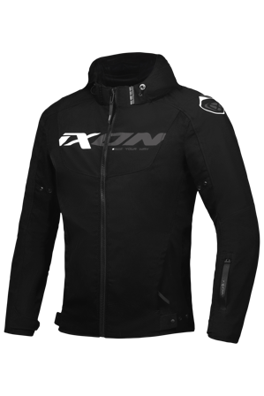 Motorradjacke Ixon Fierce Schwarz/Grau/Weiß M