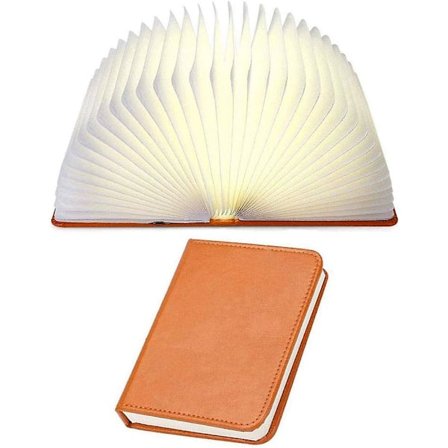 Boklampa, nattlampa boklampa LED brunt läder bok vägglampa design golvlampa med USB-kabel, sänglampa nattlampa dekorativa lampor stämningsla