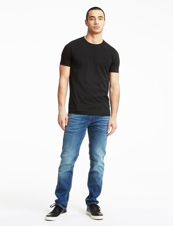Lindbergh Mens Stretch Crew Neck Tee S/S - Black - XL