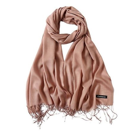 Cashmere Warm Scarf Damer Pure Color Cashmere Scarf med fransar