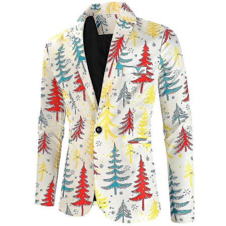 Juleblazere for menn, avslappet blazer med én knapp for jul