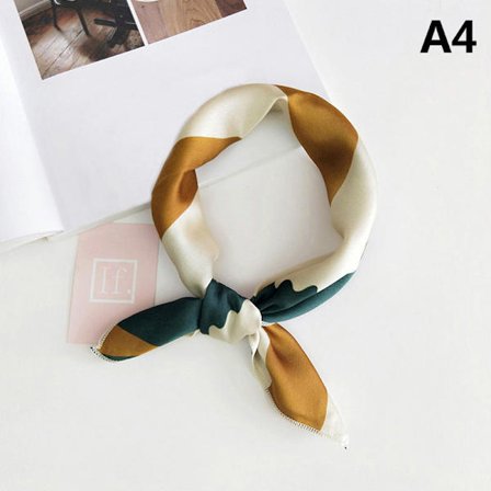 Naturlig Silkescarf Kvinnor Design Tryck Fyrkantig Scarf