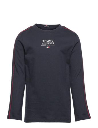 Msw Tape Th Logo Tee L/S Langærmet T-shirt Blå Tommy Hilfiger