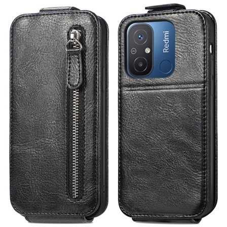 Vertikalt Xiaomi Redmi 12C / Xiaomi Redmi 11A fodral med dragkedja - Svart