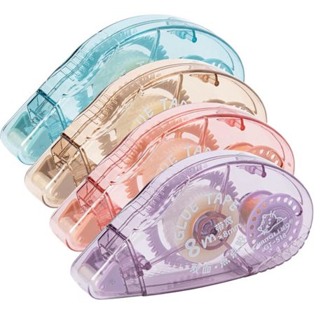 4-pack Dubbelsidig Tejpdispenser, Scrapbooking-material, Limtejprulle för Skola Hemmakontor Hantverk, Kort, Journal (0,31 tum X 26,25 fot)