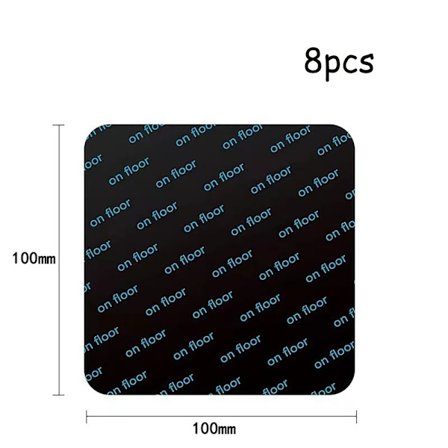 Sklisikkert klistremerke Teppefeste SVART FIRKANT