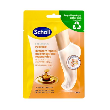 Scholl PediMask Manuka Honey 2 stk, Skincare, Fodpleje, Fodmasker