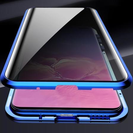 Anti-peep magnetisk deksel for Samsung Galaxy S22 Ultra, dobbeltsidig skjermbeskytter i herdet glass