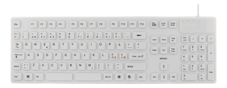 Deltaco TB-505 - tastatur - Nordisk - hvit Inn-enhet
