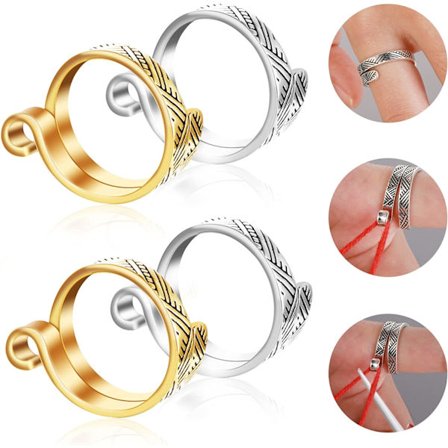 (19cm) Sæt med 4 justerbare hæklenåle i sølv og guld