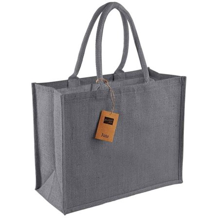 Westford Mill Classic Jute Shopper Bag One Size Graphite Grey/G