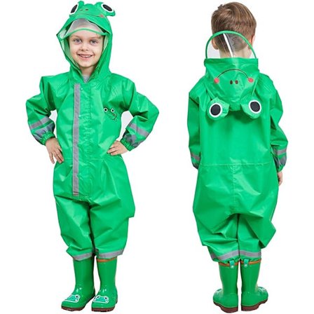 Børne Pølsedragt til Drenge og Piger All-in-One Vandtæt Regnfrakke Hætte Regnfrakke Let Regnfrakke Bærbar og Åndbar S(S)