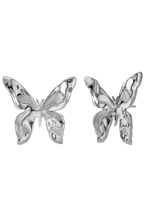 Edblad Butterfly Studs L Steel Smycken & klockor Dam Grå ONESIZE