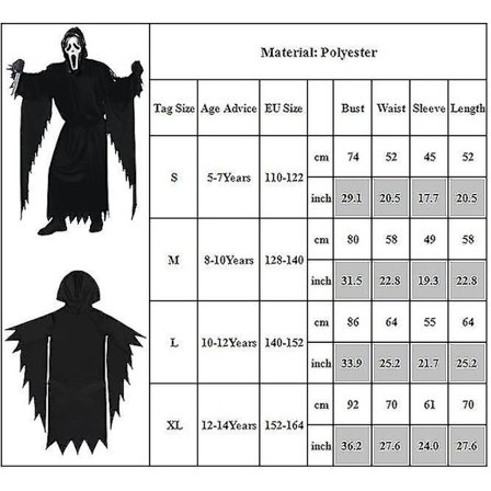 Skummel Scream Ghost Face Cosplay Kostyme Barn Halloweenfest Fint Antrekk For Gutter Og Jenter